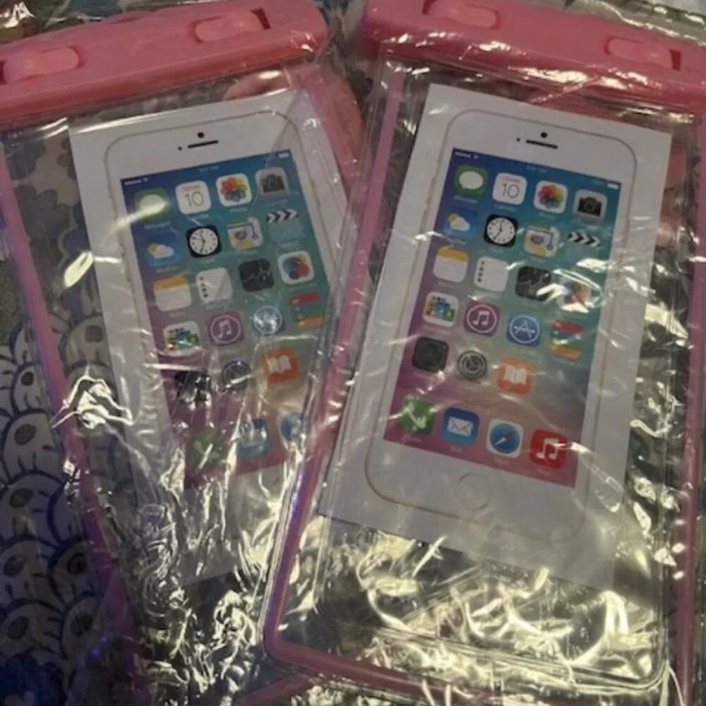 New Iphone Waterproof Cover w/ Strap Set of 2 Pink